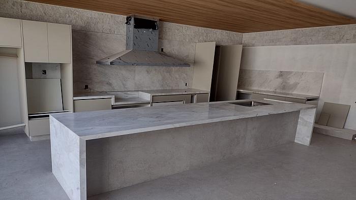 Área Gourmet com Ilha - Quartzo Branco