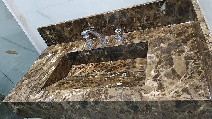 Lavatório - Mármore Marrom Imperador