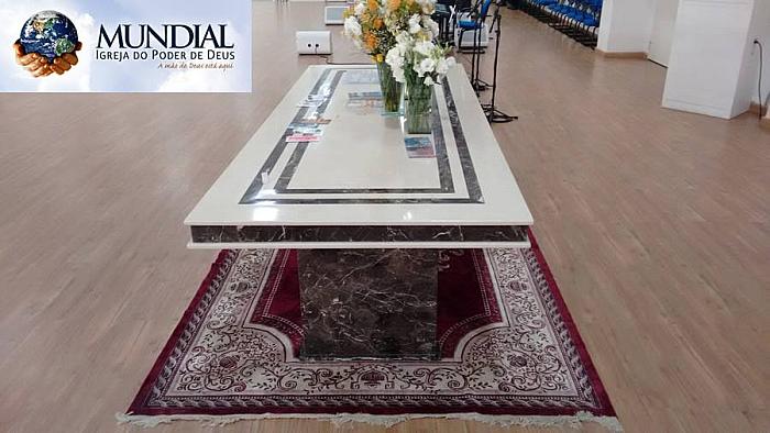 Mesa - Mármore Bege Prime e Marrom Imperador